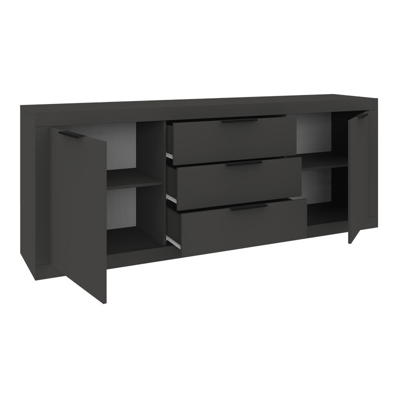 Μπουφές Doha pakoworld σε ανθρακί απόχρωση 210x45x80.5εκ