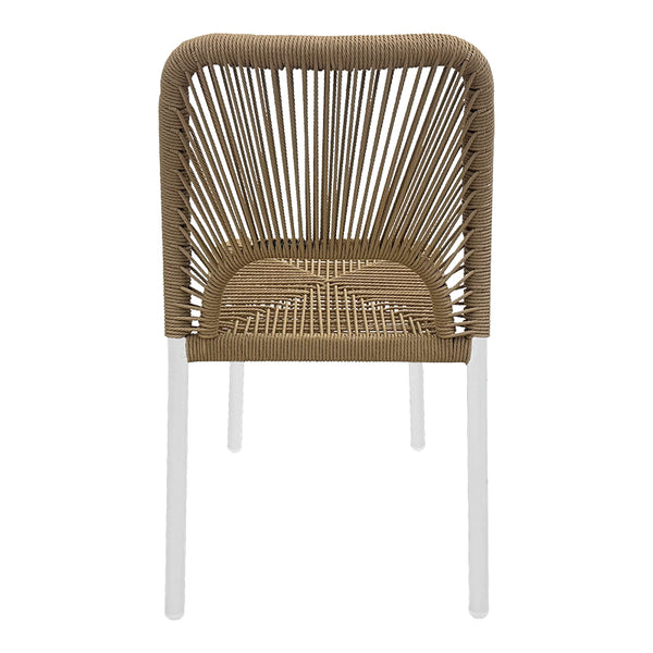 Καρέκλα αλουμινίου Norture pakoworld στοιβαζόμενη λευκός σκελετός-pe rattan σε φυσική απόχρωση 46.5x63x82εκ