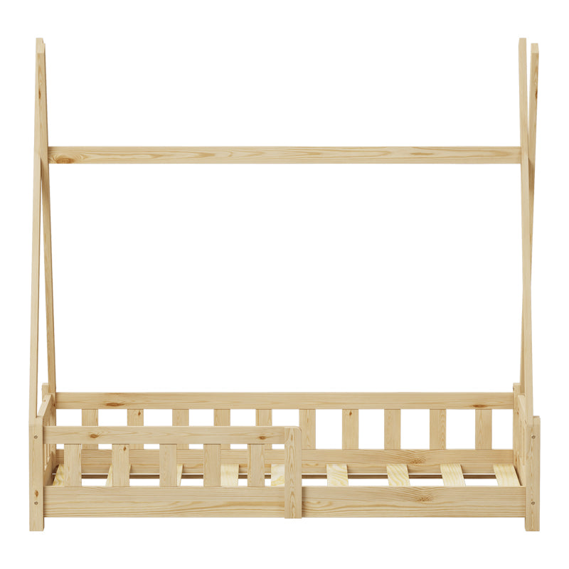 Παιδικό κρεβάτι Noam τ. Montessori με κιγκλίδωμα pakoworld ξύλο πεύκου σε φυσική απόχρωση 70x140εκ