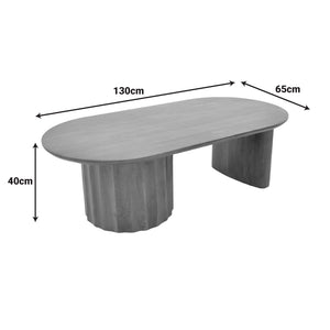 Τραπέζι σαλονιού Flute pakoworld wenge μασίφ ξύλο μάνγκο 130x65x40εκ