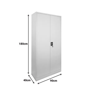 Μεταλλική ντουλάπα Ugren pakoworld ανοιχτό γκρι 90x40x180εκ
