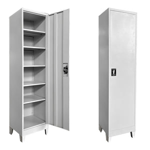 Μεταλλική ντουλάπα-στήλη Koya pakoworld ανοιχτό γκρι 50x45x190εκ