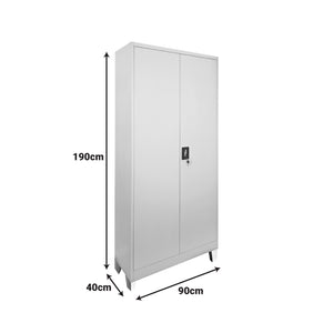 Μεταλλική ντουλάπα Ugren pakoworld ανοιχτό γκρι 90x40x190εκ