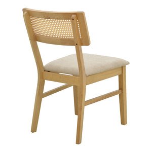 Τραπεζαρία Raffles pakoworld σετ 5τεμ rubberwood με pe rattanσε φυσική απόχρωση 150x90x76εκ