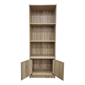 Βιβλιοθήκη Tekaro pakoworld σε sonoma απόχρωση 60x29x166εκ