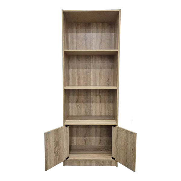 Βιβλιοθήκη Tekaro pakoworld σε sonoma απόχρωση 60x29x166εκ