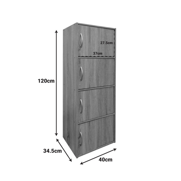 Ντουλάπι-στήλη Soline I pakoworld σε λευκή απόχρωση 40x34.5x120εκ