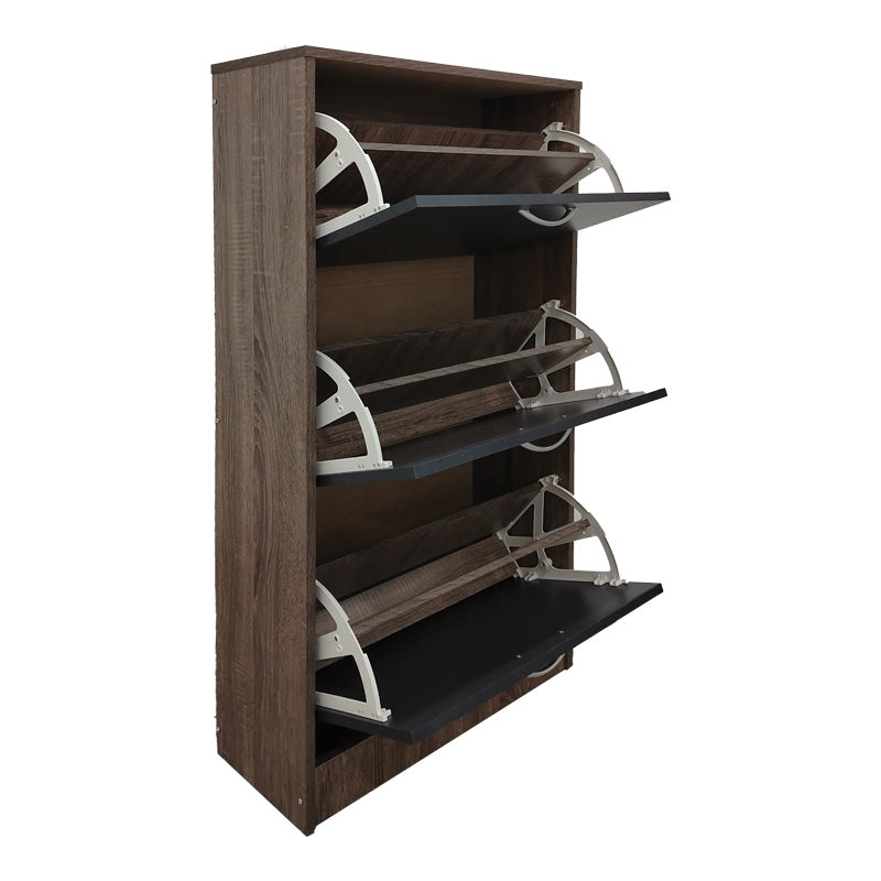 Παπουτσοθήκη Savaz pakoworld σε oak-ανθρακί απόχρωση 60x24x114εκ