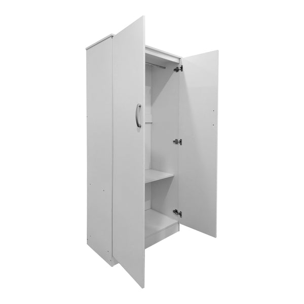 Ντουλάπα δίφυλλη Athos pakoworld σε λευκή απόχρωση 80x42x180εκ