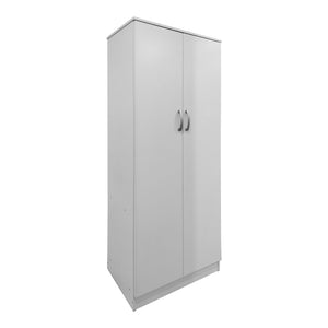 Ντουλάπα δίφυλλη Athos pakoworld σε λευκή απόχρωση 80x42x180εκ