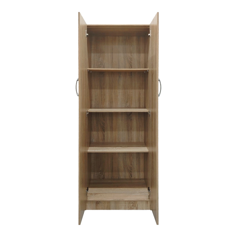 Ντουλάπα δίφυλλη Athos pakoworld σε sonoma απόχρωση 60x42x180εκ