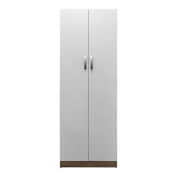 Ντουλάπα δίφυλλη Athos pakoworld σε sonoma-λευκή απόχρωση 60x42x180εκ