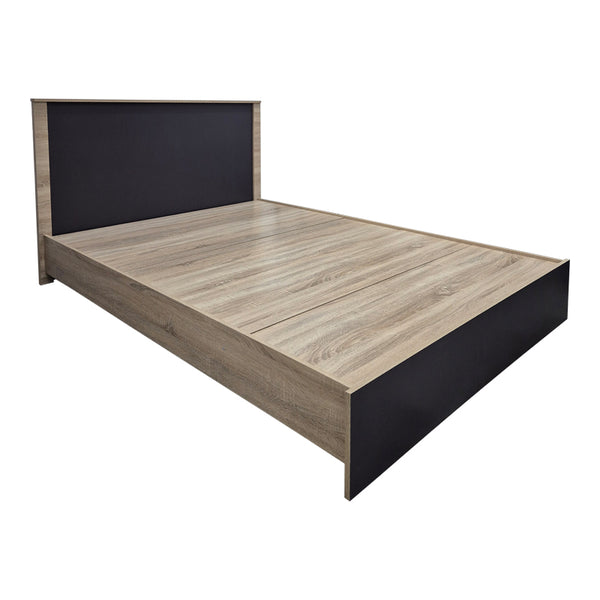 Κρεβάτι Athos pakoworld σε sonoma-ανθρακί απόχρωση 140x200εκ
