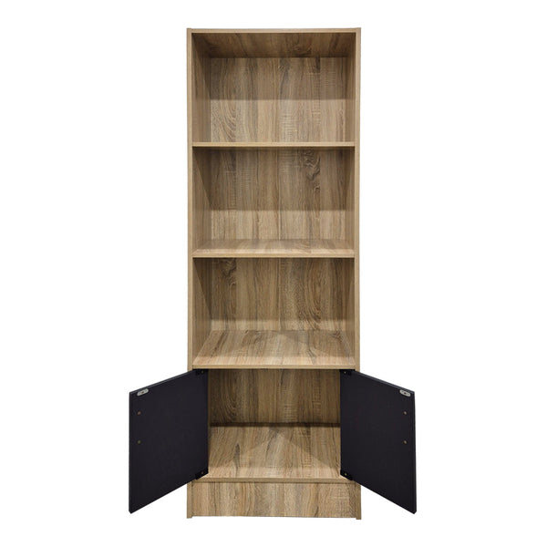 Βιβλιοθήκη Tekaro pakoworld sonoma-ανθρακί 57x33x180εκ
