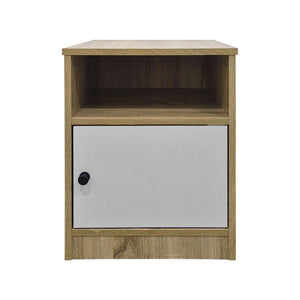 Κομοδίνο Lenea pakoworld sonoma-λευκό 40x40x50εκ