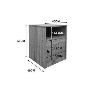 Κομοδίνο Lenea pakoworld sonoma-λευκό 40x40x50εκ