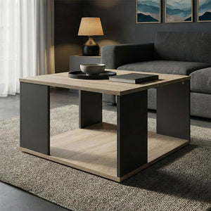 Τραπέζι σαλονιού Zelegan pakoworld sonoma-ανθρακί 60x60x39εκ