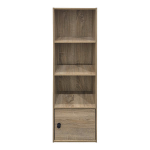 Βιβλιοθήκη-στήλη Lenobia pakoworld με ντουλάπι sonoma 30.5x24x95εκ