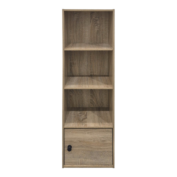 Βιβλιοθήκη-στήλη Lenobia pakoworld με ντουλάπι sonoma 30.5x24x95εκ