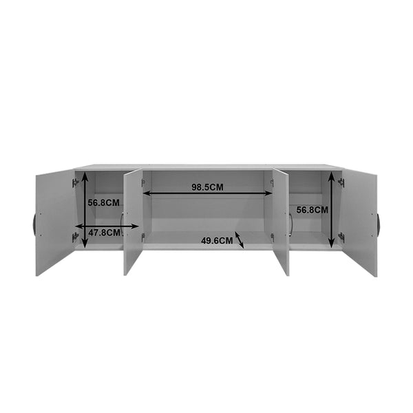 Πατάρι ντουλάπας τετράφυλλο Alvia pakoworld λευκό 200x51x60εκ
