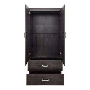 Ντουλάπα δίφυλλη με 2 συρτάρια Alvia pakoworld wenge 80x51.5x180εκ