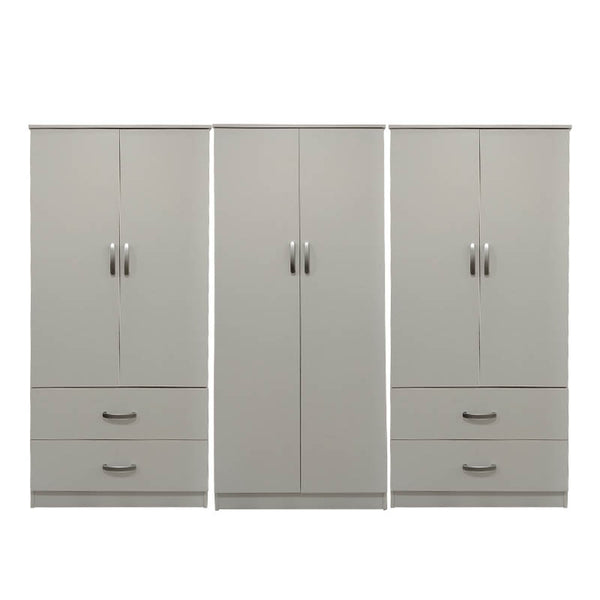 Ντουλάπα εξάφυλλη Athos pakoworld λευκή 240x42x180εκ