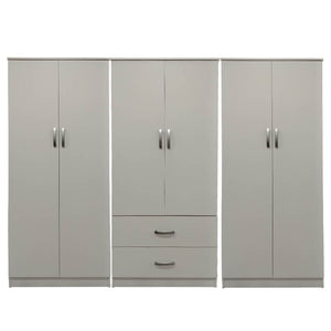 Ντουλάπα εξάφυλλη Athos I pakoworld λευκή 240x42x180εκ