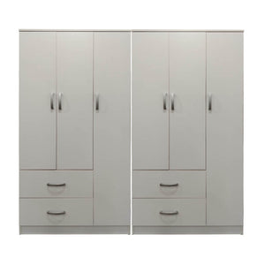 Ντουλάπα εξάφυλλη Athos pakoworld λευκή 180x42x180εκ