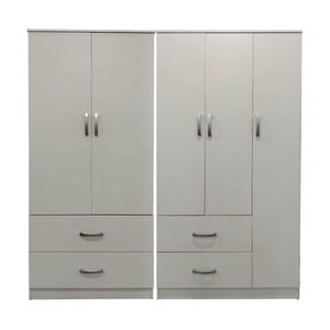 Ντουλάπα πεντάφυλλη Athos pakoworld λευκή 170x42x180εκ