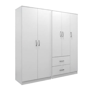 Ντουλάπα πεντάφυλλη Athos I pakoworld λευκή 170x42x180εκ