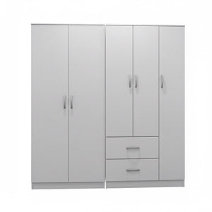 Ντουλάπα πεντάφυλλη Athos I pakoworld λευκή 170x42x180εκ