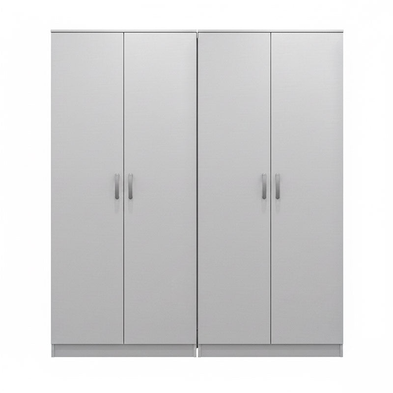 Ντουλάπα τετράφυλλη Athos Ι pakoworld λευκή 160x42x180εκ