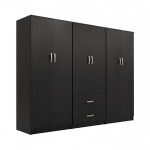 Ντουλάπα εξάφυλλη Athos Ι pakoworld wenge 240x42x180εκ