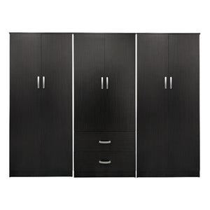 Ντουλάπα εξάφυλλη Athos Ι pakoworld wenge 240x42x180εκ