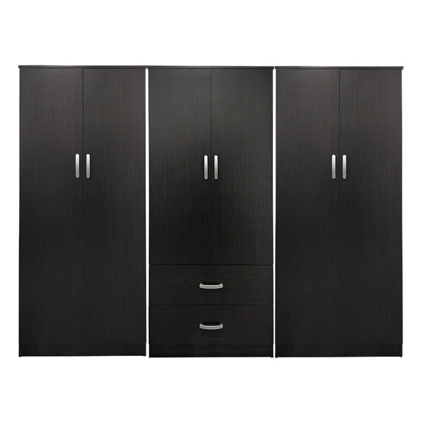 Ντουλάπα εξάφυλλη Athos Ι pakoworld wenge 240x42x180εκ