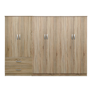 Ντουλάπα εξάφυλλη Athos I pakoworld sonoma 240x42x180εκ