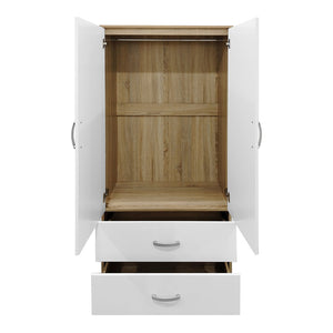 Ντουλάπα πεντάφυλλη Athos pakoworld sonoma-λευκό 170x42x180εκ