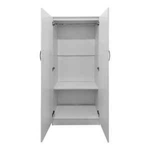 Ντουλάπα εξάφυλλη με πατάρι Athos I pakoworld λευκή 240x42x240εκ