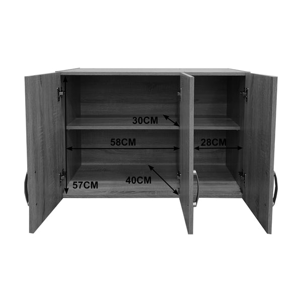Ντουλάπα εξάφυλλη με πατάρι Athos pakoworld λευκή 180x42x240εκ