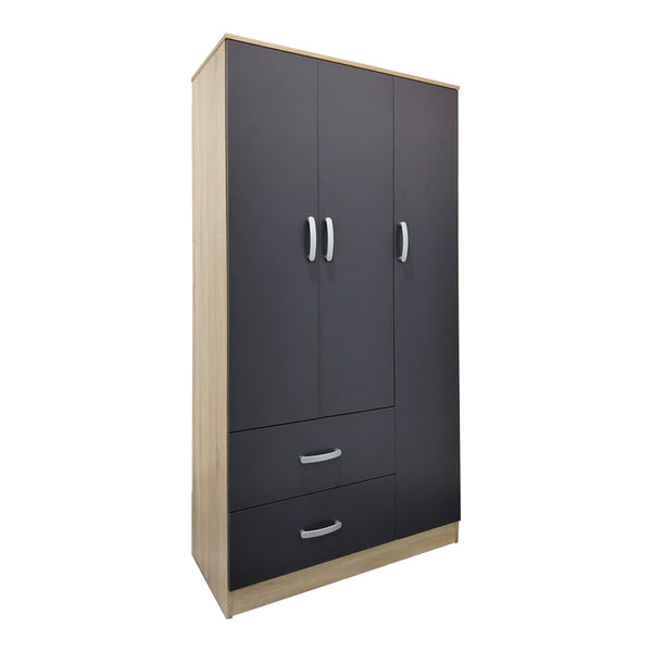 Ντουλάπα πεντάφυλλη Athos pakoworld sonoma-ανθρακί 170x42x180εκ