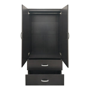 Ντουλάπα τετράφυλλη με πατάρι Athos pakoworld wenge 160x42x240εκ