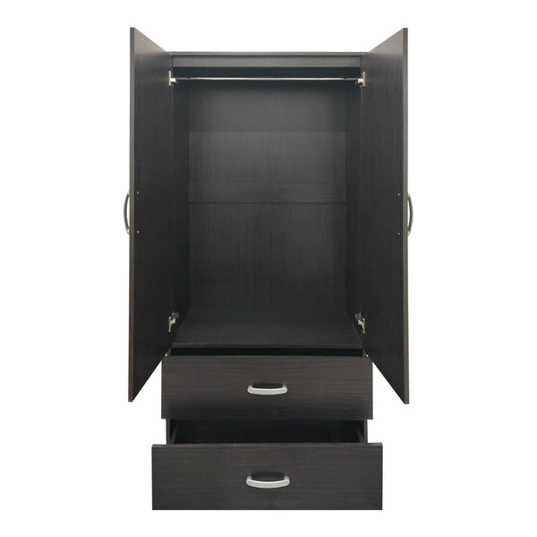 Ντουλάπα τετράφυλλη με πατάρι Athos pakoworld wenge 160x42x240εκ