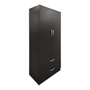 Ντουλάπα εξάφυλλη με πατάρι Athos pakoworld wenge 240x42x240εκ