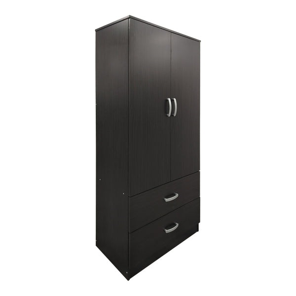 Ντουλάπα εξάφυλλη με πατάρι Athos I pakoworld wenge 240x42x240εκ