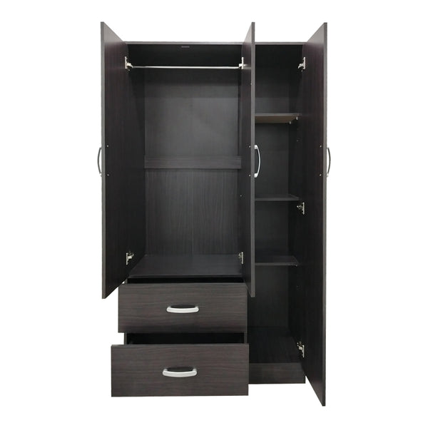 Ντουλάπα πεντάφυλλη με πατάρι Athos pakoworld wenge 170x42x240εκ