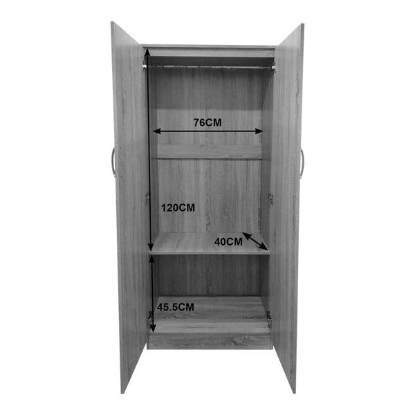 Ντουλάπα τετράφυλλη με πατάρι Athos Ι pakoworld wenge 160x42x240εκ