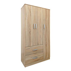 Ντουλάπα πεντάφυλλη με πατάρι Athos pakoworld sonoma 170x42x240εκ