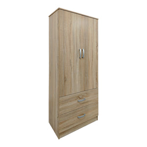 Ντουλάπα πεντάφυλλη με πατάρι Athos pakoworld sonoma 170x42x240εκ
