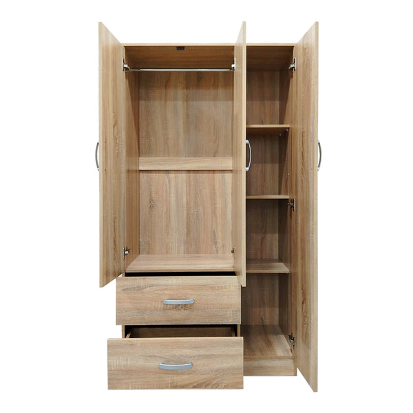 Ντουλάπα πεντάφυλλη με πατάρι Athos I pakoworld sonoma 170x42x240εκ