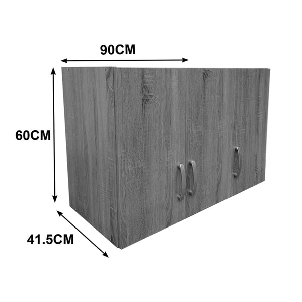 Ντουλάπα εξάφυλλη με πατάρι Athos pakoworld sonoma-λευκή 180x42x240εκ